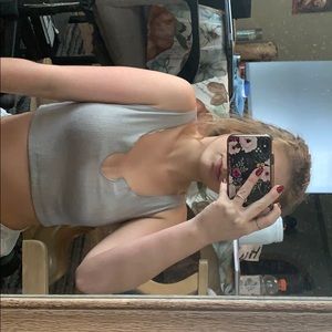 Notch Neck Crop Tank Top